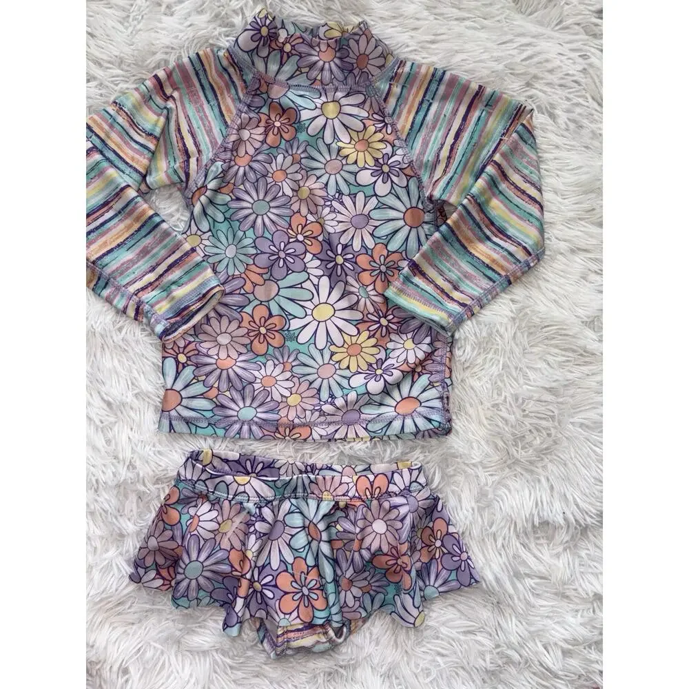 UV Skinz Girls 3 Two Piece Swim Set. Cute, Great Protection & Quality